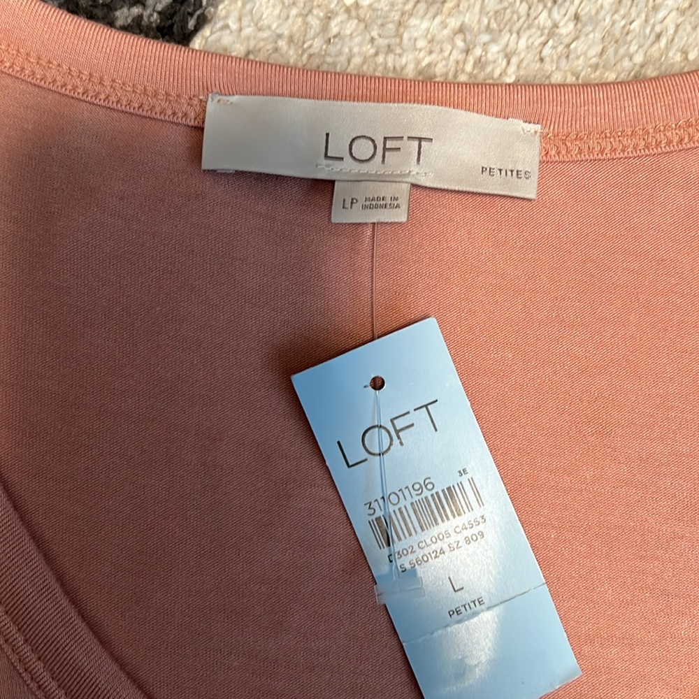 LOFT Petite long sleeved tee, peach, size LP NWT! - Picture 2 of 5